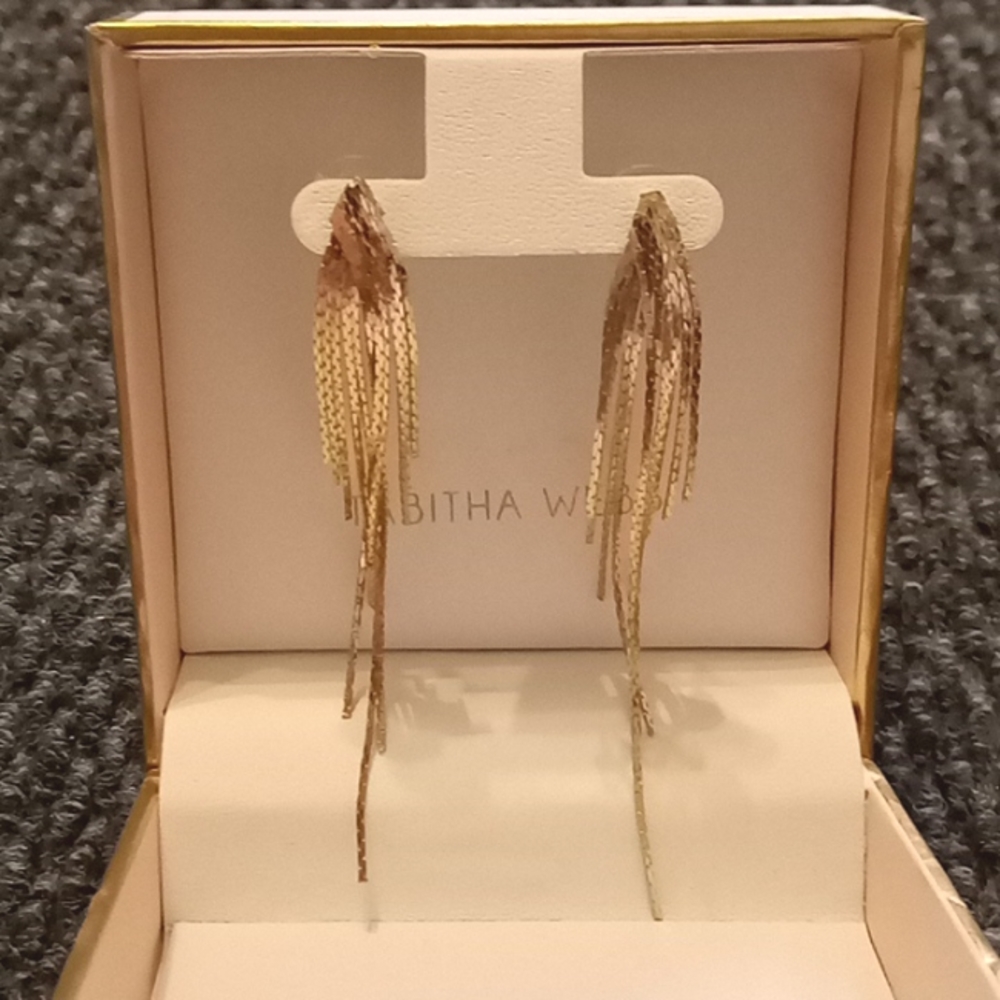 Tabitha Webb Gold colored Waterfall dangle earrings.